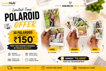 Limited-Time Polaroid Photo Offer – Get 30 Custom Polaroids Starting at Just ₹150