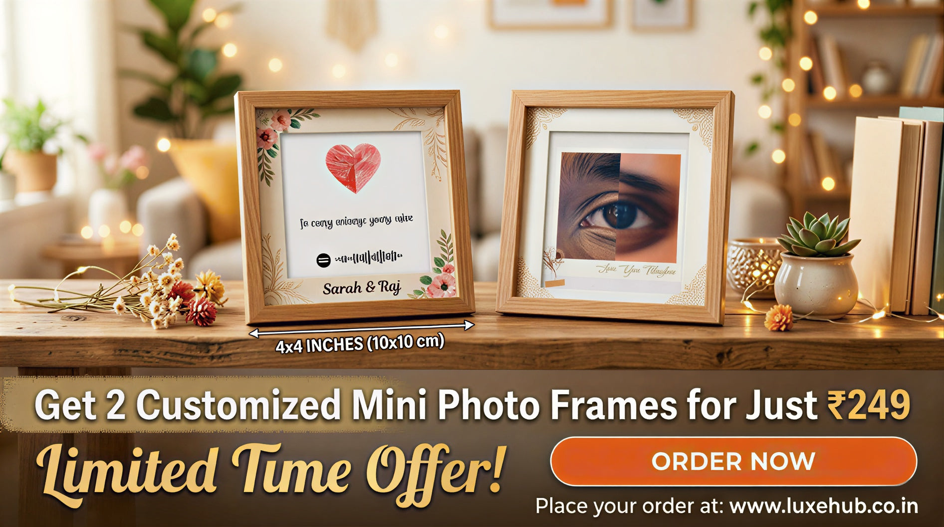 Mini Photo Frame Design Get 2 Customized Mini Photo Frames for Just ₹249 – Limited Time Offer ...