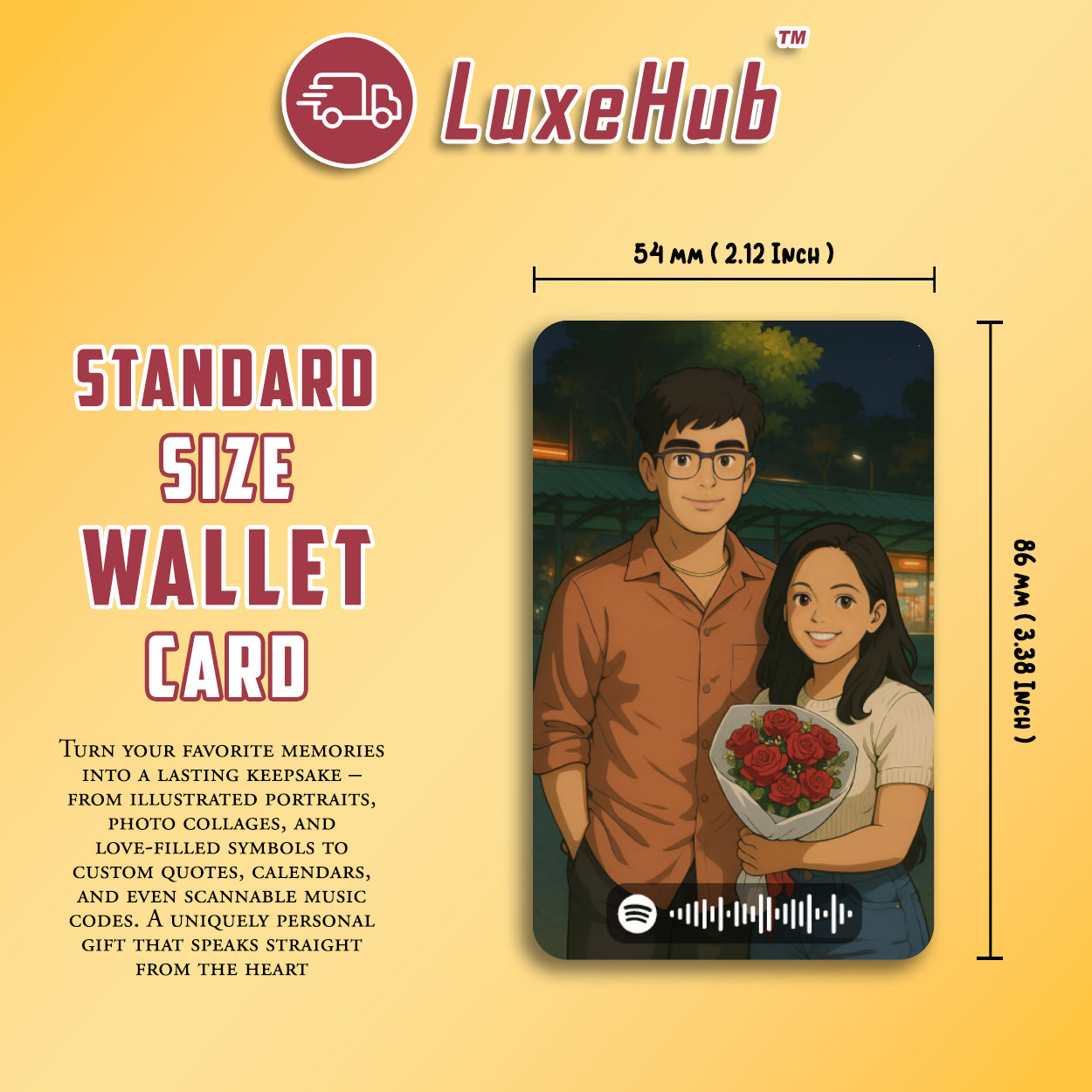 Custom Photo Wallet Card with Dual Moon Phases