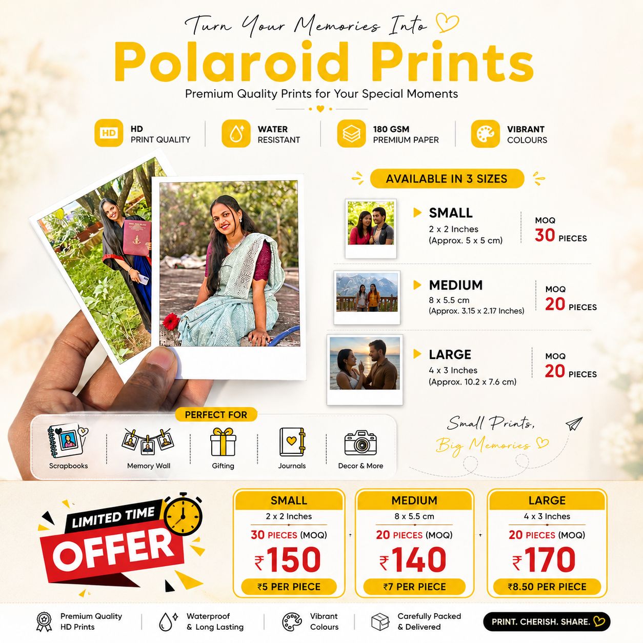 Large Polaroid - 20 pcs