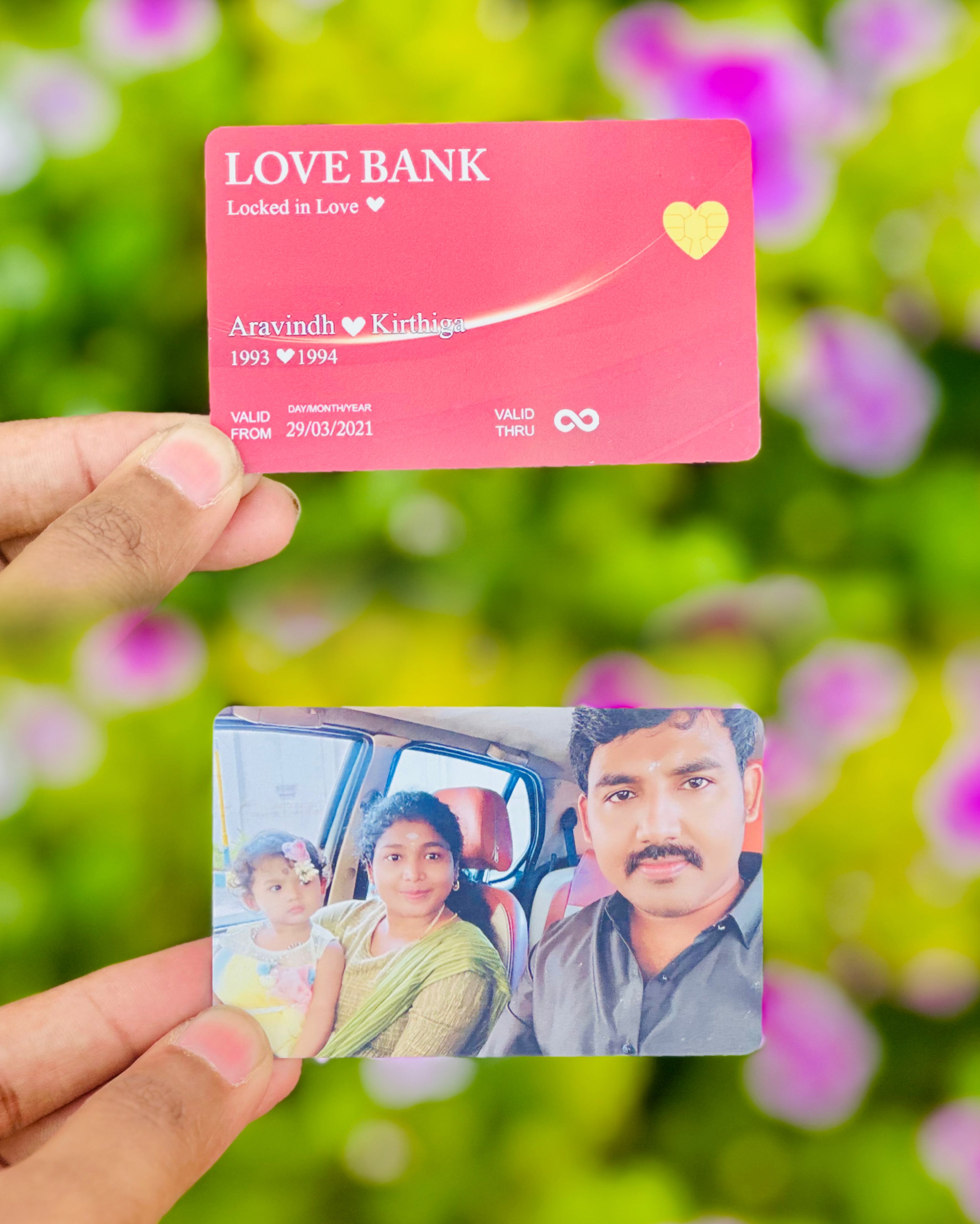 Personalised Love Bank with Custom Photo Wallet Card