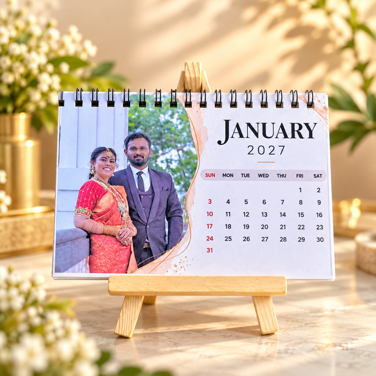 Customized 2027 Tabletop Photo Calendar