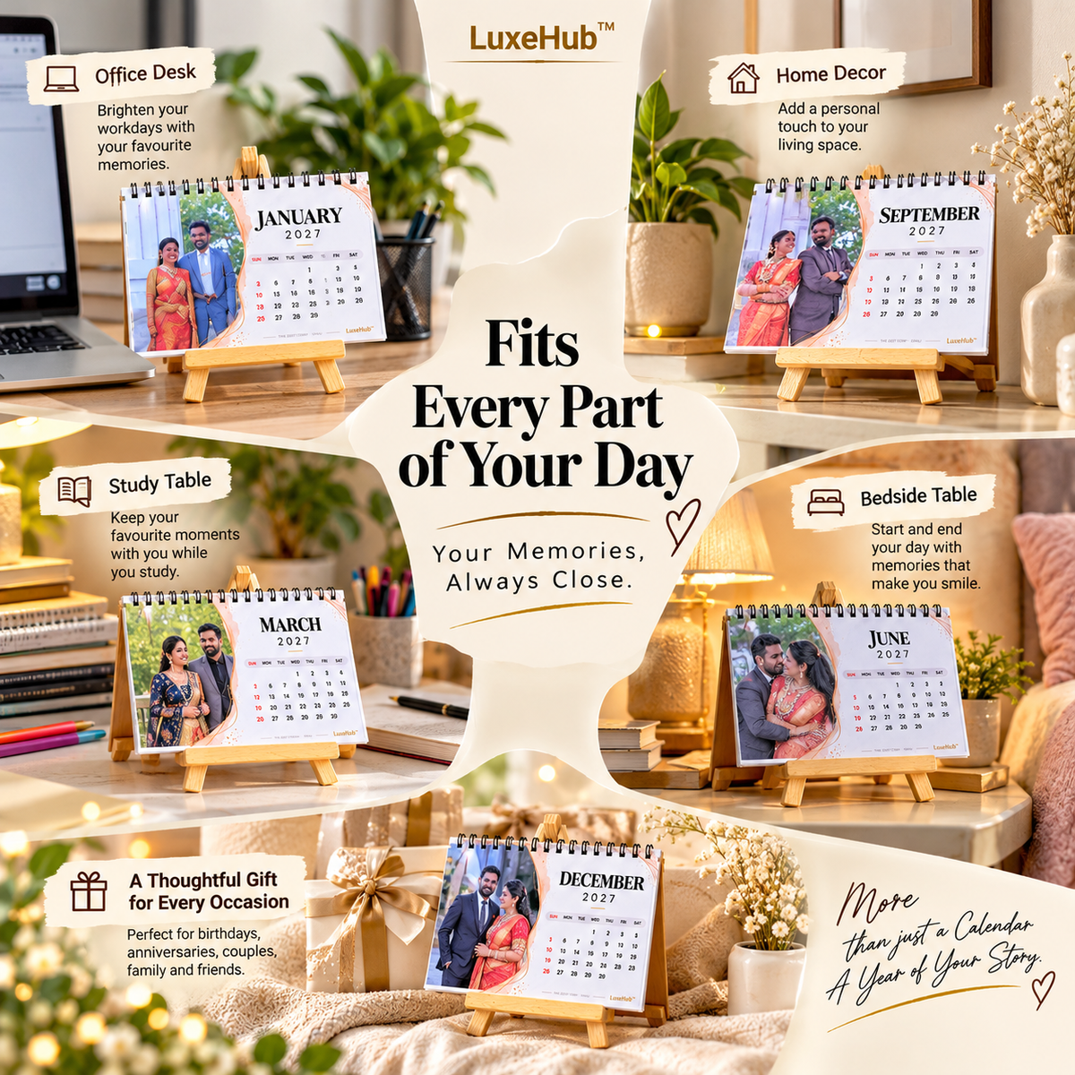 Customized 2027 Tabletop Photo Calendar