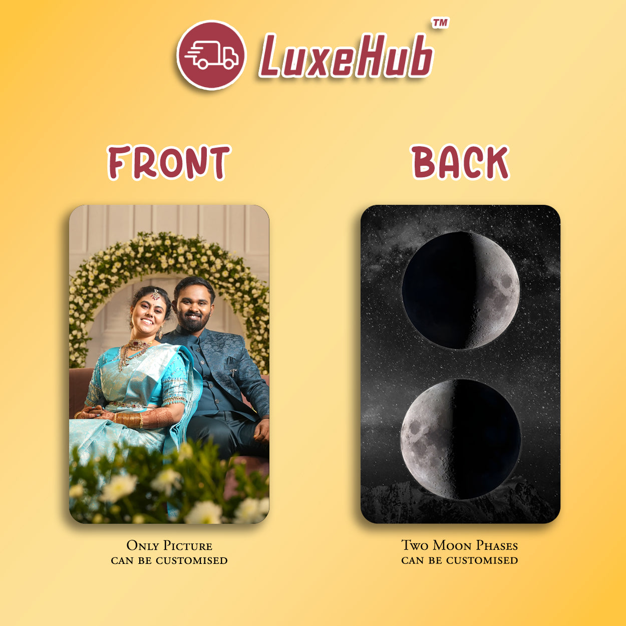Custom Photo Wallet Card with Dual Moon Phases