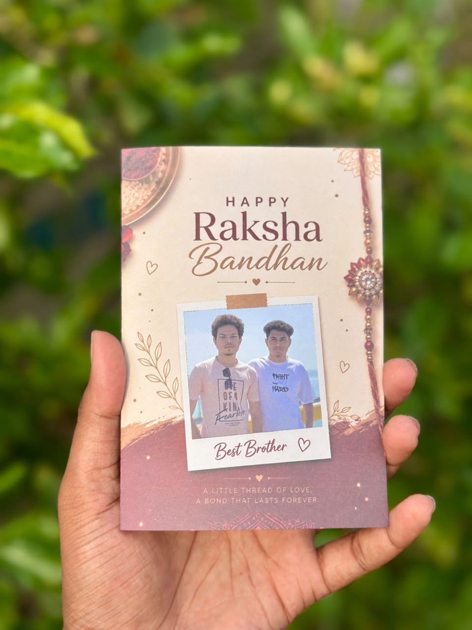 Raksha Bandhan Gift Card with Rakhi