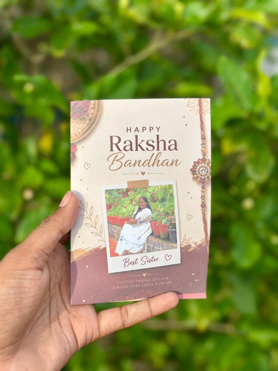 Raksha Bandhan Gift Card with Rakhi