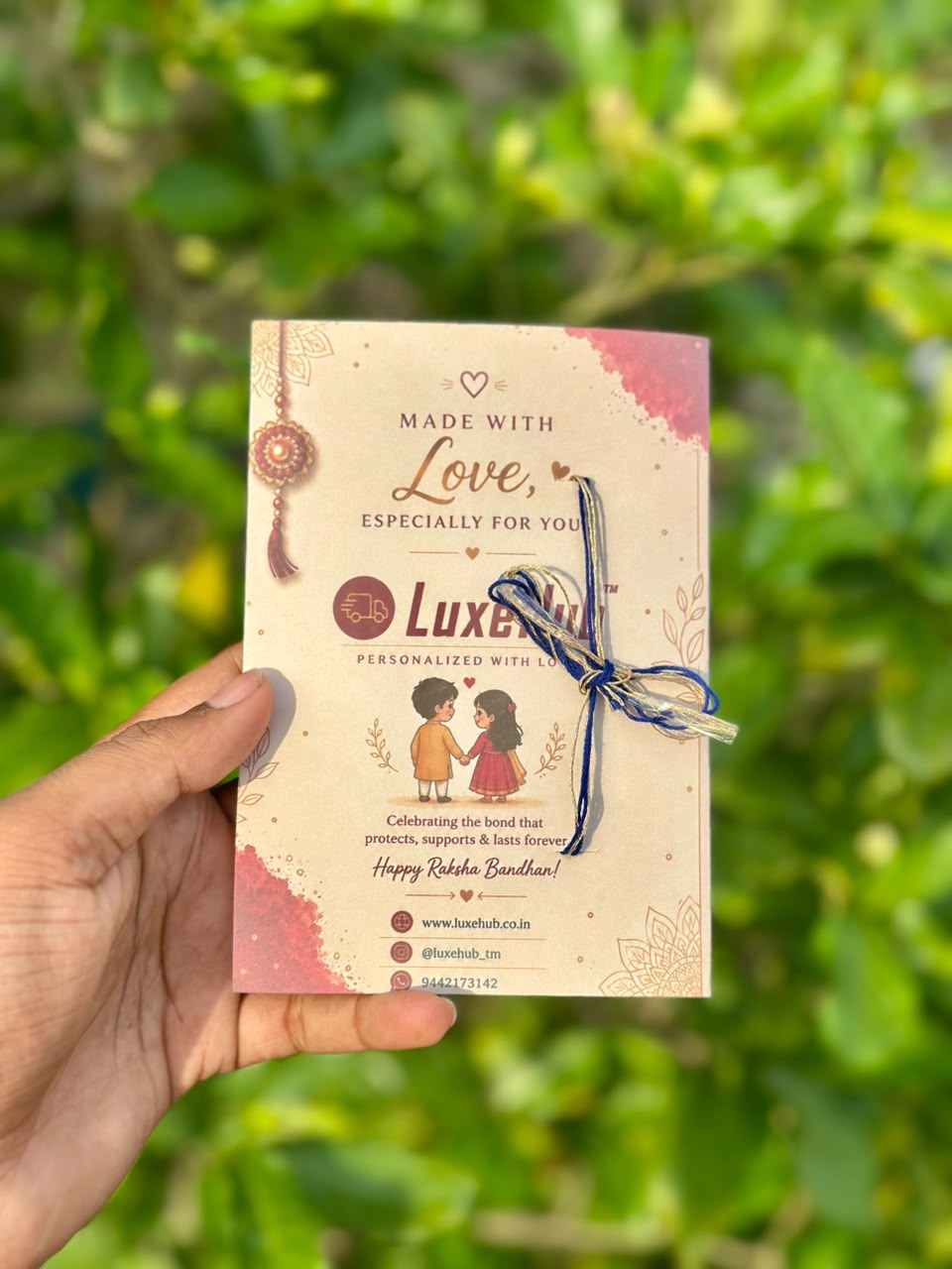 Raksha Bandhan Gift Card with Rakhi
