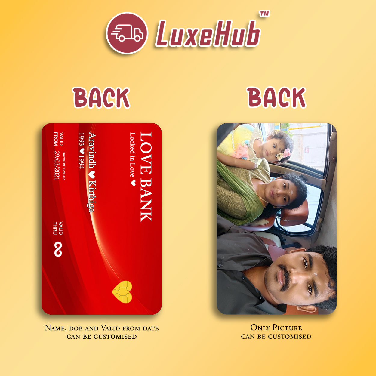 Personalised Love Bank with Custom Photo Wallet Card